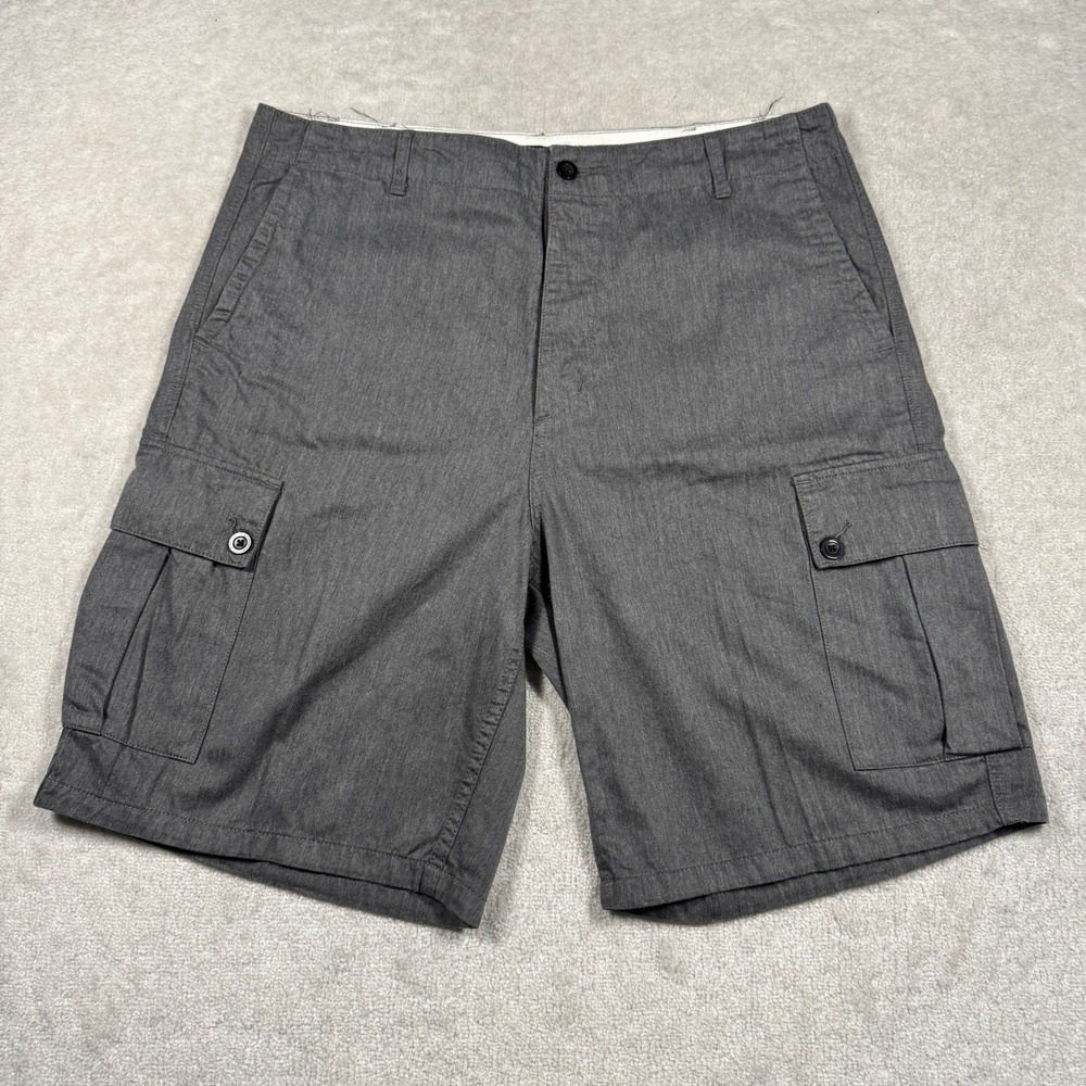 LRG Cargo Shorts Mens 38 Grey Lifted Research Group Button Fly Streetwear Casual